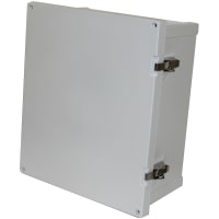 Fibox PC Enclosure, 6" Wide x 4" Deep x 8" High, Hinged Flat Cover, SS Latch, UL 508