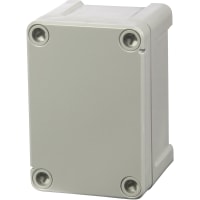 Fibox PC Enclosure, 5.1" Long x 3.7" Wide x 2.6" High, Gray cover, NEMA