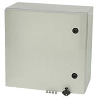 Fibox Enclosure, Polycarbonate, NEMA 4X, Solid Cover, 1-Point Locking System, 11.8x11.8x8.