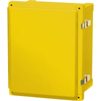 Fibox 664 PC Yellow Enclosure, Hinged Yellow cover w/S.S. Lockable Latch, NEMA 4X, NE