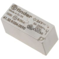 Finder DPDT PCB Mount Non-Latching Relay, Through-Hole, 24VDC, 41 Series