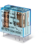 Finder PCB/Plug-In Relay, DPDT 8A, 12V DC coil, AgNi contact