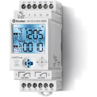 Finder Time Delay Relay, SMARTimer, Multi-Function, 110/240VAC/DC, 16A, 84 Series