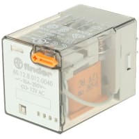 Finder DPDT Plug In Non-Latching Relay Round Pin, 10 A, 12V ac, 60 Series