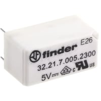 Finder SPST-NO PCB Mount Non-Latching Relay Through Hole, 6 A, 5V dc