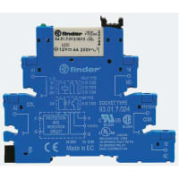 Finder SPST-NO DIN Rail Panel Mount Interface Relay Module Screw, 2A 5 - 7.2V dc