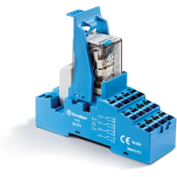 Finder Interface Module, 4PDT 7A, 120V AC coil, LED, screw terminal socket