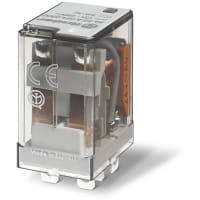 Finder Ind. Plug-In Relay, DPDT 12A, 24V AC coil, AgNi contact