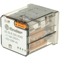 Finder 3PDT Plug In Non-Latching Relay Tab, 230V ac