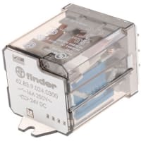 Finder 3PST-NO Flange Mount Non-Latching Relay Tab, 16 A, 24V dc