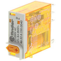 Finder DPDT Plug In Non-Latching Relay Tab, 8 A, 230V ac