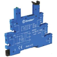 Finder Relay Socket, DIN Rail, 6A, 250V, 5 Pin, for 34.51 Relays, 93 Series