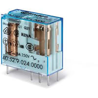 Finder PCB/Plug-In Relay, DPDT 8A, 24V DC coil, AgNi contact, wash tight