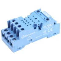 Finder DIN -Rail/Panel mount screw terminal (Plate Clamp) socket for 55.32 relay (blue)