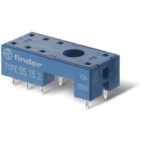 Finder PCB socket, for 40/44 Series relay, 5mm pinning (blue)