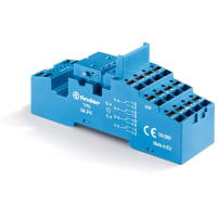 Finder Socket for use with 55.34 relays, takes 99.02/86.30 modules, blue