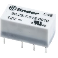 Finder DPDT PCB Mount Non-Latching Relay Through Hole, 2 A, 12V dc, 30 Series