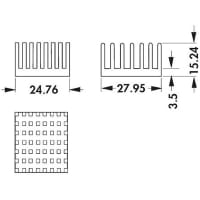 Fischer Heatsink, PGA, 10.9K/W, 27.95x24.76x15.24mm, Adhesive Foil, Conductive Foil Mount