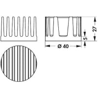 Fischer Heatsink, 9.41K/W, 40 Dia. x 27mm, Adhesive Foil, Conductive Foil Mount