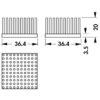 Fischer Heatsink, PGA, 3.2K/W, 36.4 x 36.4 x 20mm, Adhesive Foil, Conductive Foil Mount