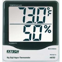 FLIR Commercial Systems, Inc. - Extech Division Hygro-Thermometer, Mounted/Bench, -10 to 60C, 1 in LCD Display, Big Digit Series