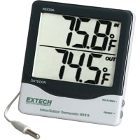 FLIR Commercial Systems, Inc. - Extech Division Digital Thermometer, Mounted, -10 to 70C, Indoor/Outdoor, Big Digit Series