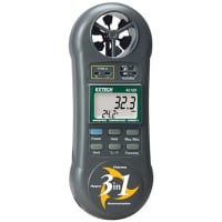 FLIR Commercial Systems, Inc. - Extech Division Anemometer, 3-in-1 Humidity, Temperature, Airflow, Compact, Dual LCD