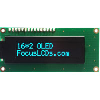 Focus Display Solutions Display; LCD; Character Module; 16x2(75x31); PMOLED; Blue; 3V; SPI