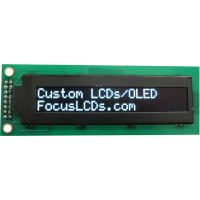 Focus Display Solutions Display; OLED; Character Module; 20x2(108x29); PMOLED; White Color; 3V