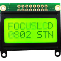 Focus Display Solutions Displays LCD Character Module XBC Series 8x2 STN Yellow/Green Transflective 5V