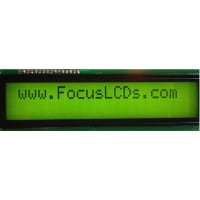 Focus Display Solutions Displays LCD Character Module LBC Series 20x2 STN Yellow/Grn Transflective 5V