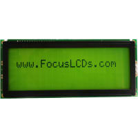 Focus Display Solutions Displays LCD Character Module LBC Series 20x4 STN Ylw/Grn Transflective 5V