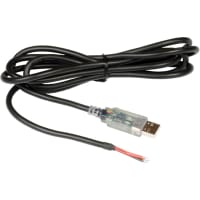 FTDI USB 2.0 Type A Male-Pigtail Cable, 1.8m(5.9ft), Black, PVC, TTL-232RG Series