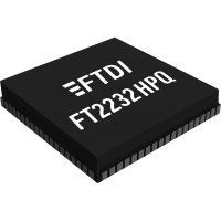 FTDI USB Hi-Speed/Dual Channel UART/FIFO/JTAG/SPI/I2C, Single PD Ports IC, QFN-68, Tray