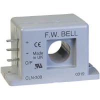 FW Bell Sensor, Current, 300 A (RMS), 1:2000, 150 mA, 0 to 150 kHz, +/- 0.5% @ 25 C