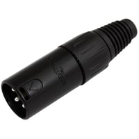 G&H Industries XLR 3 Pin Male Plug, Black Housing, Silver Plated Pins