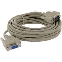 GC Electronics Cable, DB9 Male, DB9 Female, 9 Cond RS-232 Serial Data Cbl, 25ft., 28 AWG, Putty