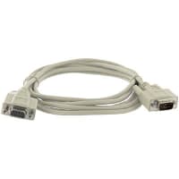 GC Electronics Cable, DB9 Male, DB9 Female, 9 Cond EGA Cbl, 10ft., 28 AWG, Putty, For computer