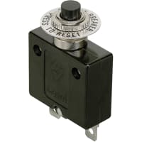 GC Electronics Circuit Breaker 15 Amp 125/250VAC/32VDC 0.45 Inch Mounting Hole Pushbutton