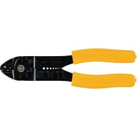 GC Electronics Terminal Crimping Tool, 30-18 AWG, Yellow Rubber Handle, Wire Stripper