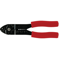 GC Electronics Terminal Crimping Tool, 24-14 AWG, Red Rubber Handle, Wire Stripper