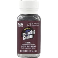 GC Electronics Protective Coating, Insulating, Bottle, 2 oz (60mL), Insoluble, Black, Quick Dry