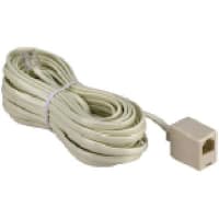 GC Electronics Extension Cord, Modular Plug to Modular Jack, 25 ft., Ivory, Wall receptacle