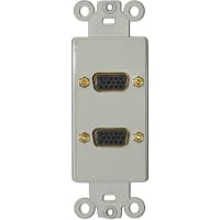 GC Electronics DTcor-2 High Density HD-15 Female to Female Jack, with Faceplate - White