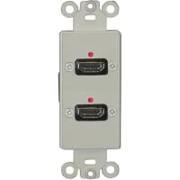 GC Electronics Decor-2 HDMI Female to Female with Red Indicator LED Light, with Faceplate - Whi