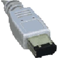 GC Electronics Cable, 6 Circuit Plug x2, 6 Cond IEEE 1394 Firewire Cbl, 15ft., For computer