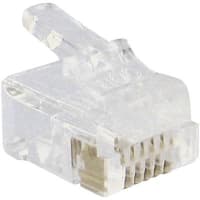 GC Electronics Plug, Modular, RJ12, 6, 6, 3, Flat Stranded