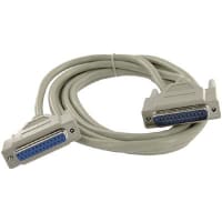 GC Electronics Cable, DB25 Female, DB25 Male, 25 Cond RS-232 Serial Data Cbl, 10ft., 28 AWG, Putty