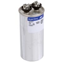 Genteq Capacitor, Polypro Metallized, 25 uF, Tol 6%, 440 AC, QC, Motor Run, Rnd