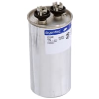 Genteq Capacitor, Polypro Metallized, Cap 45 uF, Tol 6%, 440 AC, QC, Motor Run, Rnd